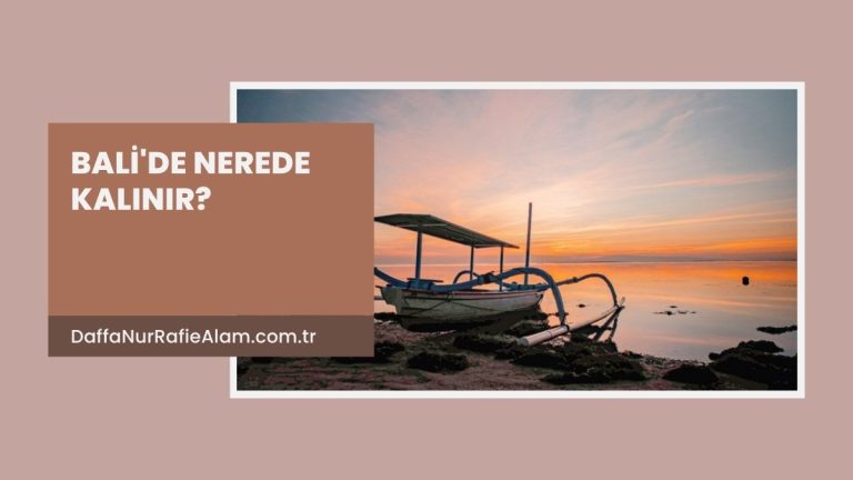 Bali'de nerede kalınır başlıklı kapak görseli, Sanur sahilinde geleneksel tekne